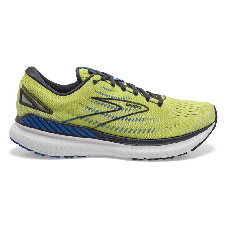 Brooks Glycerin GTS 19 Max-Cushion Men's Road Running Shoes - Yellow/ Navy/ Blue (53109-NUMW)